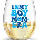 Boy Mom Gifts Wine Glass - Mothers Day Birthday Christmas Gifts for Boy Mama, Moms to be, Pregnant New Mom, Expecting Mother, First Time Mommy