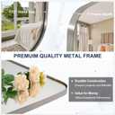 ANDY STAR Brushed Nickel Bathroom Mirror, Large 24x36 Brushed Nickel Metal Framed Oblong Wall Mirror, Modern Nickel Oval Vanity Mirror