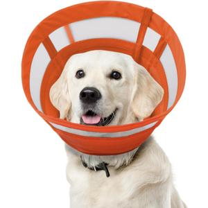 ASENKU Dog Cone Collar, Soft Adjustable Cone for Dogs to Stop Licking, Lightweight Recovery Dog Cone After Surgery, Pet E-Collar for Small, Medium & Large Dogs(Orange, XL)