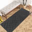 PURRUGS Dirt Trapper Door Mat 24" x 59", Non-Slip Machine Washable Entry Rug, Shoe Scraper, Dog Doormat, Super Absorbent Welcome Mat for Front & Back Door, Muddy Wet Shoes & Paws, Charcoal