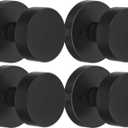 4 Pack Black Dummy Interior Door Knob Matte Black Door Knobs for Bifold Closet Doors, Heavy Duty Round Modern Door Handle