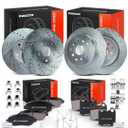 2001-2005 Lexus IS300 Drilled & Slotted Disc Brake Rotors and Ceramic Pads Kit, 12 Pcs, Front & Rear, A-Premium, APBRPS623