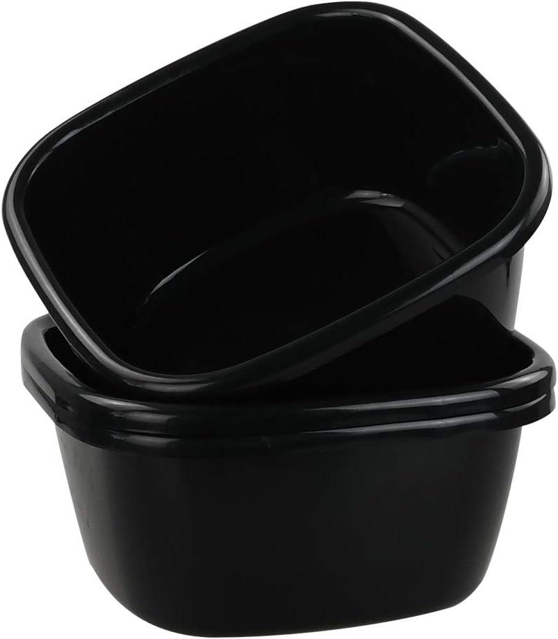 16 Quart Wash Basin, 3-Pack Black Plastic Dish Pan