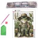 Diamond Painting Kits for Adults Beginners, Skull Butterfly Hummingbird Diamond Art Gift, 5D DIY Full Drill Round Rhinestone Gem Crafts for Halloween Christmas Home Wall Decor 12"x16" (Gardener Frog)