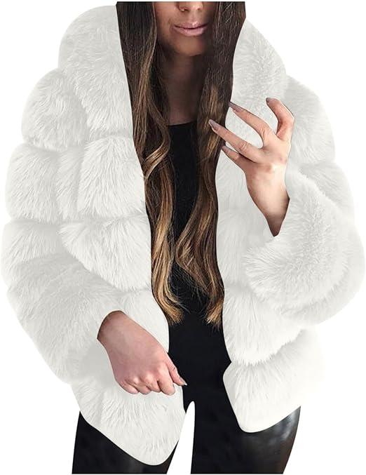 Faux fur jacket with Hood size M