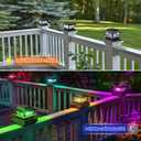 Solar Post Lights Outdoor Waterproof RGB Color Changing Modes Fence Post Cap Lights, Deck Post Lights Solar Powered for 4x4 5x5 6x6 Wooden or Vinyl Yard Garden Patio Decor, Black(8 Pack)