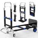 Suzhi Convertible Hand Truck Dolly Cart Heavy Duty/ with 4 Wheels, 500 Lbs Load, 2 Straps for Moving Furniture/ Appliance/ Carton/ Warehouse/ Office