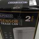 ELPHECO Automatic Motion Sensor Garbage Can - 2 Gallon Slimline for Bathroom, Bedroom, Kitchen, Office - White with Gold Trim