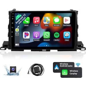 Naifay Android Car Radio for Toyota Highlander 2014-2019 with Wireless Carplay & Android Auto, 2+32G 10.1" IPS Touch Screen Car Stereo for Highlander with Bluetooth/GPS/WiFi/SWC/Split Screen/Camera