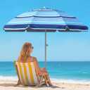 Deluwire 7ft Heavy Duty High Wind Beach Umbrella