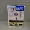 HopeRock 2 in 1 Kids Basketball Hoop and T Ball Set, Adjustable Basket Ball Stand,Hanging Tee Baseball for Toddlers Boys Girls Ages 2 3 4 5 6 7 8 Years Old, Outdoor Toys Gifts