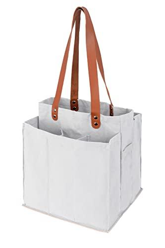 Alex Virtue Reusable Grocery Bags for Heavy Duty,Tote Bags Bulk,Foldable Shopping Bags,Utility Multipurpose Tote (White)