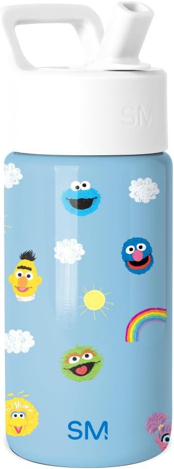 Simple Modern Kids Summit Water Bottle with Straw Lid | Sesame Street 14oz Stainless Steel Cup Insulated Tumbler for Toddlers, School | Sesame Street Pals