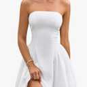 Homecoming Strapless Mini Dress Sexy Off Shoulder Corset Flowy Going Out Party Club Short Summer Dress for Women.M