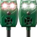 Solar-Powered Ultrasonic Animal Repellent with Motion Sensor, Waterproof Deer Repellent Device with Visual Indicator for Outdoor Yards, Garden, Effective to Repel Deer, Coyotes, Raccoons, and Cats