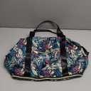 Expandable Travel Duffle Bag for Travel, Carry on Tote Bag Weekender Overnight Hosptital Bag for Men Women Lightweight Luggage Maternity BagBlue Leaves