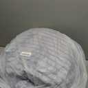 EXQ Home Fluffy Comforter Set King Size - Super Soft Faux Fur Stripe Jacquard Comforter 3 Pieces, Purple Fleece Bedding Set, Winter Warm Bed Set,1 Comforter with 2 Pillowcases