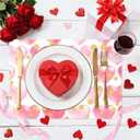 Sweet Hearts Valentine's Day Placemats, 50 Count Disposable Pink Heart Table Mats with Yellow Dots for Anniversary, Wedding Party Dinner Romantic Dining Decor