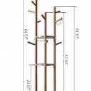 Coat Rack Freestanding 360 Rotating Wooden, 9 Hooks Hat Rack