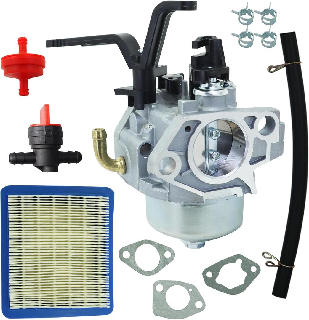 030594 Huayi Carburetor for Troy Bilt 6250 Watts 8500 Watts Generator 030594A 030594 with Air filter Tune up Kit compatible with Briggs and Stratton 592929 592331