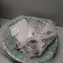 DREAMSOUL 20" Green Bird Bath Stand, Large Bird Bath for Outside with Peacock Pattern, Metal Birdbath with Folding Bracket for Garden Lawn Decor