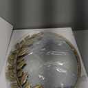 Gold Oval Decorative Mirror, 18x24 Inch Metal Frame Ornate Flower Leaves Modern Wall Mirror for Living Room, Bedroom, Entryway, Dresser, Bathroom