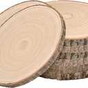 WILLOWDALE 4Pcs Large Wood Slices for Centerpieces, 9-10 Inches Unfinished Wood Circles for Crafts Rustic Wood Round Wooden Ornaments, Wood Decor for Table Centerpieces for Wedding Party