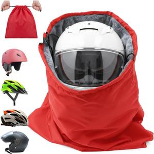 Motorcycle Helmet Bag with Soft Lining & Drawstring Closure, Waterproof Helmet Storage Bag, Large Capacity, Lightweight for Riding Hockey Welding Bicycle Dirt Bike Gear