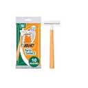 BIC Twin Select Disposable Razors; 2 Blades For a Smooth and Comfortable Shave; Sensitive Skin; Green Handle; 10 Piece Razor Set