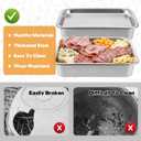 2 Set 14" x 10.4" Stainless Steel Chilled Serving Tray with Compartments Ice Chilled Tray Set for Parties Rectangle Veggie Platter Charcuterie Serving Board for Fruit Seafood Appetizer