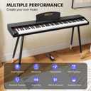 UISCOM Digital Piano Keyboard for Beginners,Full Size 88 Key Semi-Weighted Keyboard Electric Piano with Stand,Power Adapter,Sheet Music Stand,Pedal,Headphone,USB-MIDI Compatibility,Wood Black