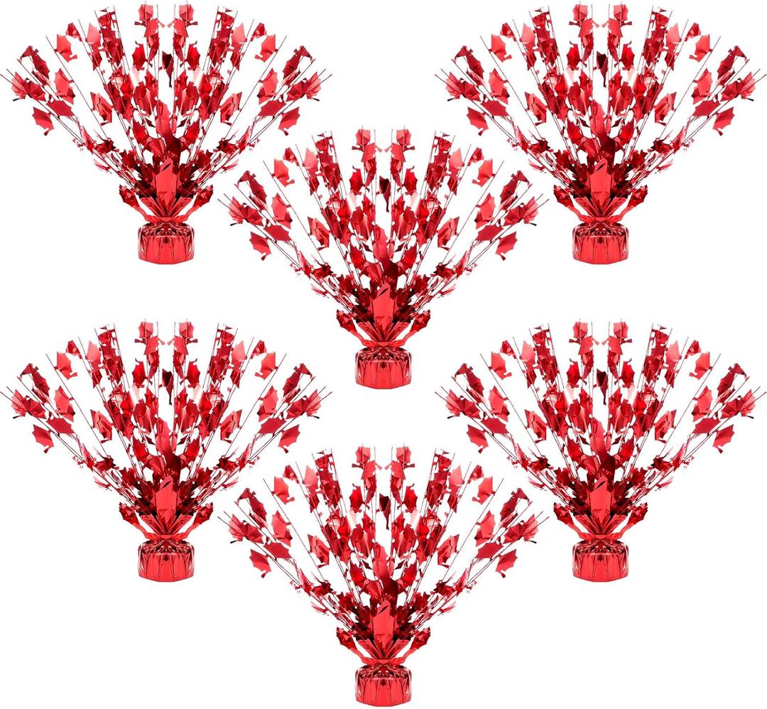 Hoteam 6 Pcs Metallic Graduate Cap Gleam Table Centerpiece Party Supplies Graduation Party Decorations 2025 Graduation Cap Decorations for College High School Congrats Grad(Red)