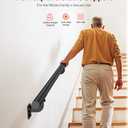 VEVOR Wall Mounted Stair Handrail, 7ft Pipe Staircase Handrail, Black Galvanized Aluminum, 1.26 inch Pipe Diameter, Indoor&Outdoor Staircase Railing, Industrial Hand Rail for Steps, Security Baluster