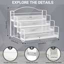 ANBOXIT Greeting Card Display Stand, Metal Rack Holder Organizer | for Retail Stores Vendors, Postcards, Stickers, White - 4 Tier