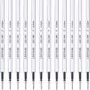 Black Gel Pens Refills, 12 Pack Retractable Gel Ink Pen Refills Bulk, Fine Point 0.5mm Tip Smooth Writing Quick Dry Gel Pen Refills for Journaling Writing School Office Supplies (12 Black)