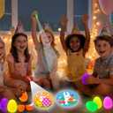 Easter Party Favors for Kids 24 Pack, Easter LED Light Up Finger Lights Easter Basket Stuffers for Kid Boys Girls Easter Egg Hunt Filling Treats Easter Basket Stuffers Easter Party Favor