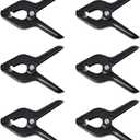 SLOW DOLPHIN Heavy Duty Spring Clamps Clip 4.5 Inch for Muslin/Paper Photo Studio Backdrops Background-6 Pack(Black)
