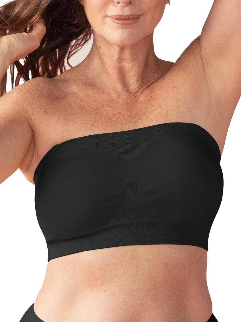 SHAPERMINT Strapless Bra, Wireless Non-Slip Bandeau, Convertible Straps, Molded Strapless Bras for Women S to Large Breasts (Black, XL)