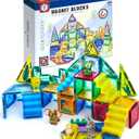 Magnetic Tiles Blocks: 56PCS Mini Magnet Blocks Building Toys for Toddler Kids Age 3-7, STEM Sensory Toys, Forest Animal World Creative Games