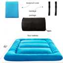 MAXYOYO Japanese Floor Mattress Futon Mattress, Thicken Tatami Mat Sleeping Pad Foldable Roll Up Mattress Boys Girls Dormitory Mattress Pad Kids Floor Lounger Couches and Sofas, Turquoise, Queen