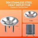 2 x Heat Deflector for Solo Stove Mesa 5" Fire Pit, 7.5 "(D) x 5.5"(H), Maximizes Heat Radius & Redirects Warmth, 304 Stainless Steel with 3 Detachable Legs for Solo Stove Mesa Accessories