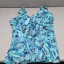 Yonique Women's Flowy Tankini Top - Modest Swim Top with Loose Fit, No Bottom (X-Large, Green Paisley-1)