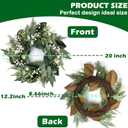 20 Inch Front Door Wreath - Faux Flower and Greenery Hanging Arrangement with Ribbon, Perfect for Easter, Spring, Summer, and Front Door Seasonal Home Decor Welcome Wreath White Berries