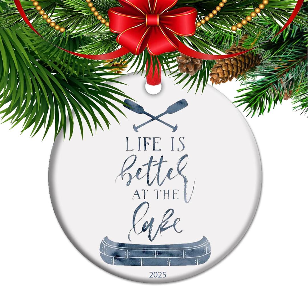 Life is Better at The Lake - Lake Life Lover Christmas Ornament 2025, Souvenir Gift for Traveler Travel Lover Lake House Christmas Dcor (C14)