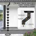 2 Pack Rain Chain Gutter Adapter Kit Installation 7inch Rain Chains for Gutters Chain Downspout Curved Spout Iron for Gutter Downspout Outlet(Black)