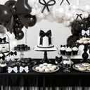 Black and White Balloons Arch Kit,JOGAMS 187Pcs White Black Bow Birthday Party Decorations with Bow Double Stuffed Pearl White Balloons Ribbon Pearl Stickers for Birthday Bachelor Bridal Baby Shower