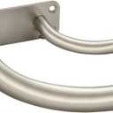 Double Curtain Rods, Brushed Nickel, 48 Inch, Wrap Around Room Darkening, Heavy Duty, Adjustable, Blackout Curtain Rod