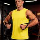 TACVASEN Sleeveless Shirts for Men Tank Tops Quick Dry Workout Muscle Shirt (Yellow, XL)