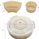 Divided Serving Tray with Lid Rotating Veggie Tray Charcuterie Tray for Dinner Party, Portable Snack Spinner for Picnic, Travel, Leakproof Serving Platter (10.5")