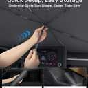 Zanch 2025 Upgraded Car Windshield Sun Shade [Cool Down by 75 ] with Heat Insulation Coating, Foldable Sunshade Umbrella Flexible Handle & Ribs, Medium (57''x32'') for Car, SUV, Truck, Van